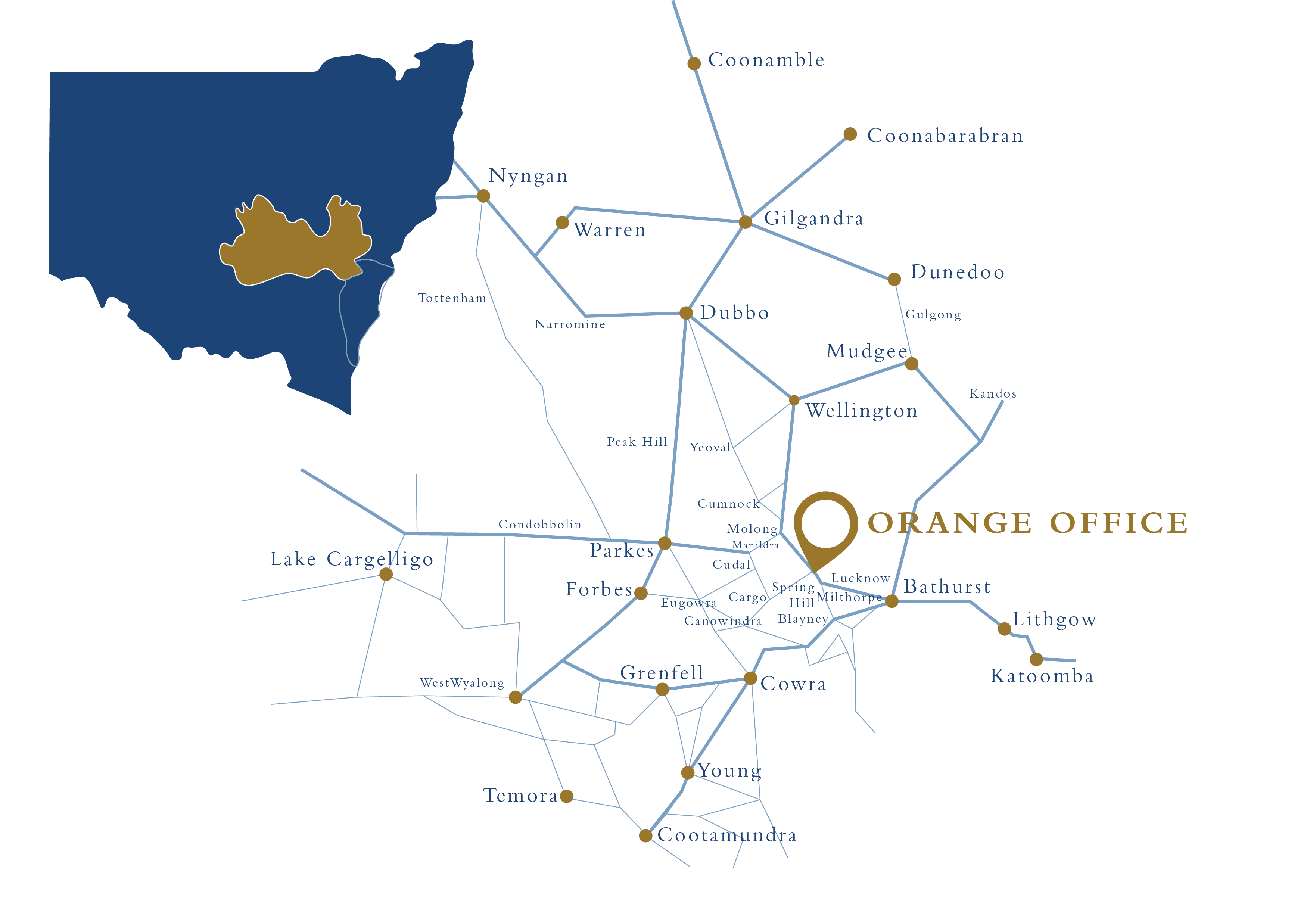 Central West Office service area map